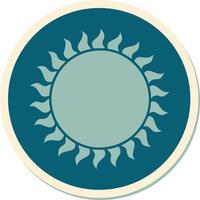 sticker of tattoo in traditional style of a sun vector