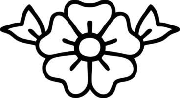 tattoo in black line style of a flower vector
