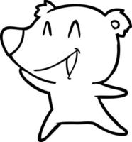 dibujos animados de oso polar riendo vector