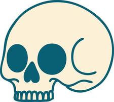 iconic tattoo style image of a skull vector