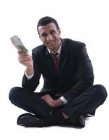 Business man holding money photo