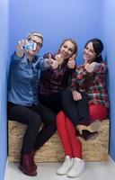 group of business people in creative working  space photo