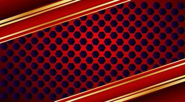 Luxury red background with golden lines. vector