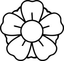 tattoo in black line style of a flower vector