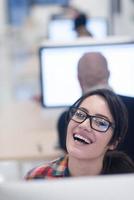 startup business, woman  working on desktop computer photo