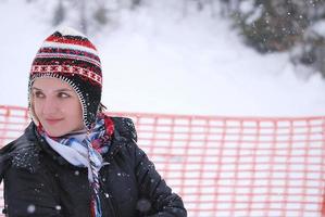 vista de niña de nieve foto