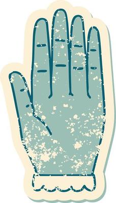 iconic distressed sticker tattoo style image of a hand