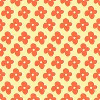 Seamless template with flowers in 70's style. Seamless vector with orange flowers in y2k style for printing on fabric or paper.