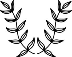 tattoo in black line style of a laurel vector