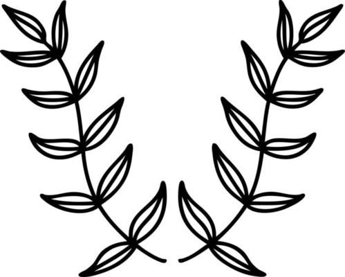 tattoo in black line style of a laurel