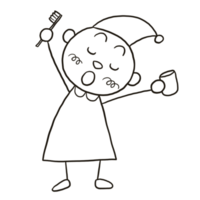 desenho animado doodle bonito página para colorir kawaii anime ilustração personagem clipart chibi desenhando mangá png