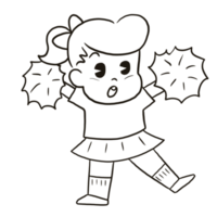 desenho animado doodle bonito página para colorir kawaii anime ilustração personagem clipart chibi desenhando mangá png