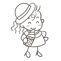 cartone animato carino scarabocchio colorazione pagina kawaii anime illustrazione clipart personaggio chibi disegno manga png