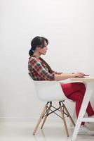 startup business, woman  working on desktop computer photo