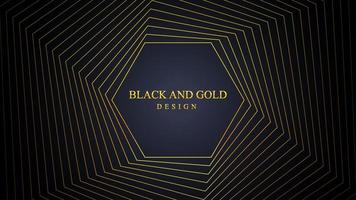 Elegant black and gold abstract background with polygonal line vector