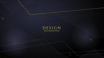 Elegant black and gold abstract background with wave line effect vector