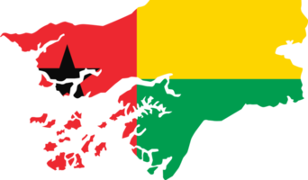 guinea bissau Karta stad Färg av Land flagga. png