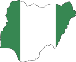 Nigeria Karte Stadtfarbe der Landesflagge. png