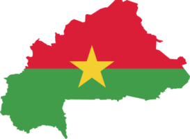 Burkina Faso map city color of country flag. png