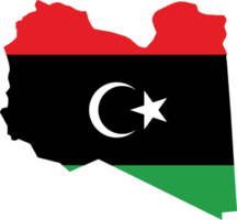 Libya map city color of country flag. png