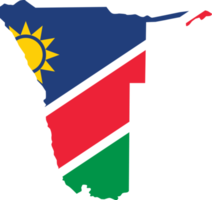 Namibia map city color of country flag. png