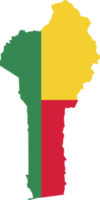 Benin map city color of country flag. png