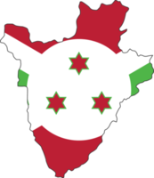 Burundi map city color of country flag. png