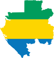 Gabon kaart stad kleur van land vlag. png