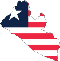 Liberia map city color of country flag. png