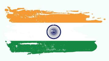 vector de diseño de bandera de textura grunge indio