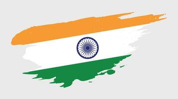 vector de diseño de bandera india de textura grunge descolorida colorida