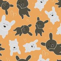 cute baby bunny seamless pattern background vector