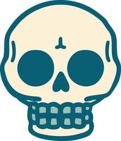 iconic tattoo style image of a skull vector