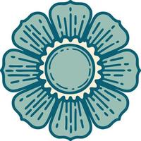 tattoo style icon of a flower vector