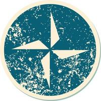 iconic distressed sticker tattoo style image of a star vector