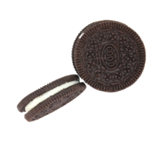 galletas de chocolate con relleno de crema entre un archivo png de fondo transparente