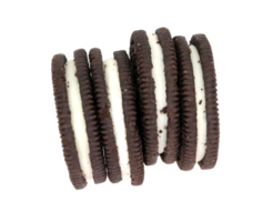 galletas de chocolate con relleno de crema entre un archivo png de fondo transparente