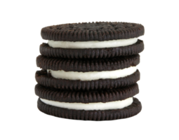 galletas de chocolate con relleno de crema entre un archivo png de fondo transparente