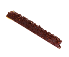 gâteaux enrobés de chocolat avec des noix concassées isolés sur un fichier png de fond transparent