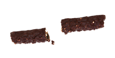 chocolate covered cakes with crushed nuts isolated on transparent background png file