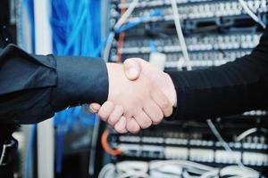 it engineer in network server room photo