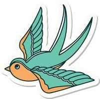 tattoo style sticker of a swallow vector