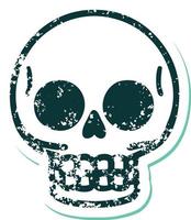 distressed sticker tattoo style icon of a skull vector