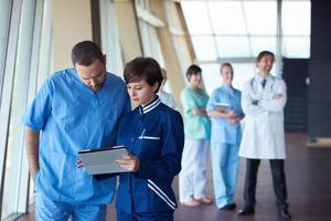 group of medical staff at hospital photo