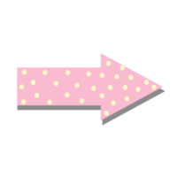 Cute arrow with pink color and dot yellow. Stock element free png. png