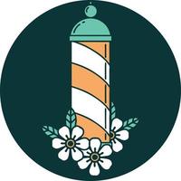 tattoo style icon of a barbers pole vector