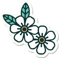 tattoo style sticker of a flower vector