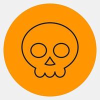 icon skull.icon en estilo naranja. adecuado para impresiones, afiches, volantes, decoración de fiestas, tarjetas de felicitación, etc. vector