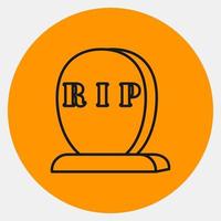 Icon tombstone.Icon in orange style. Suitable for prints, poster, flyers, party decoration, greeting card, etc. vector