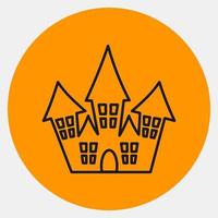 Icon haunted house.Icon in orange style. Suitable for prints, poster, flyers, party decoration, greeting card, etc. vector